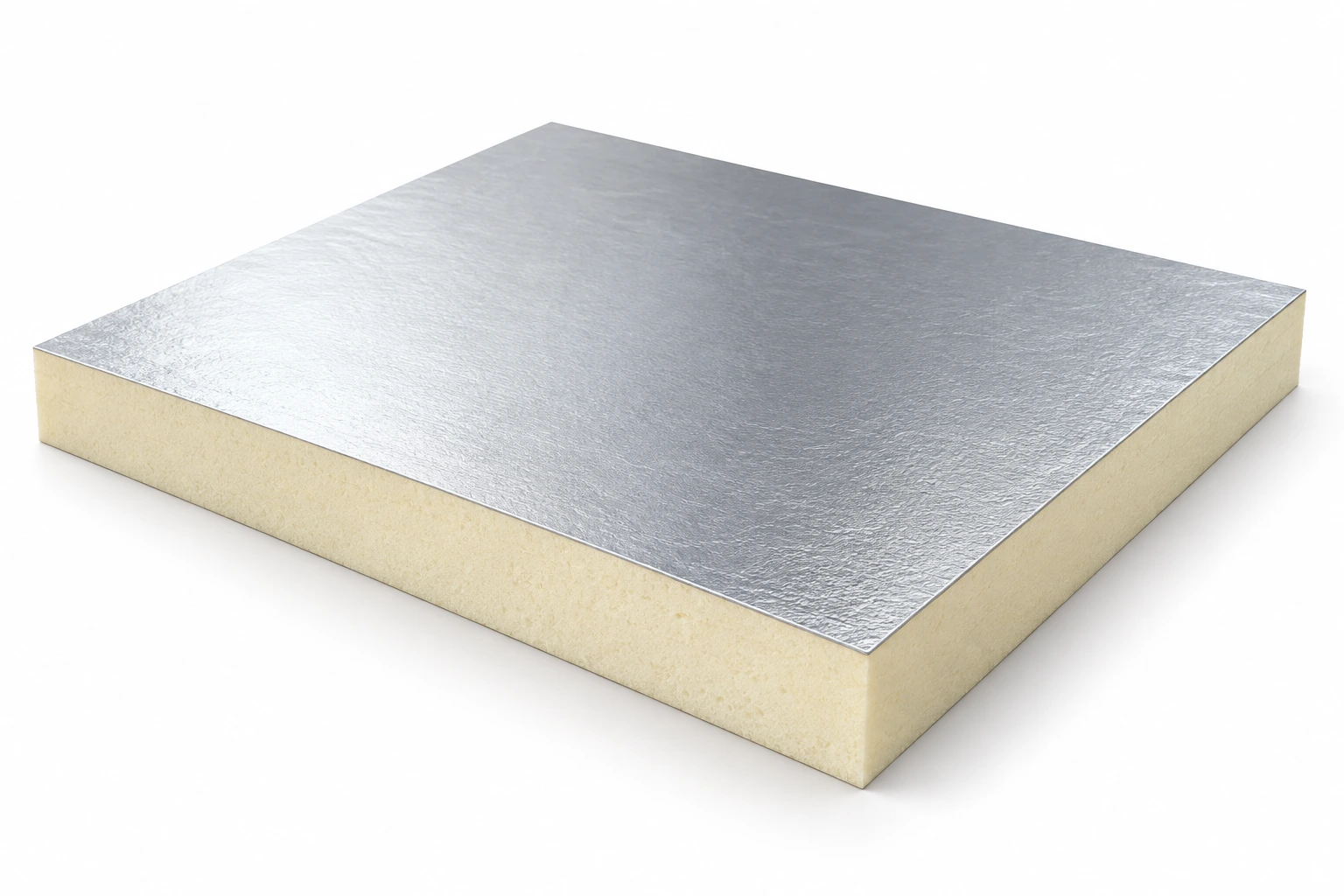Panneau isolant rigide de polyuréthane avec parement et tranche de mousse visibles